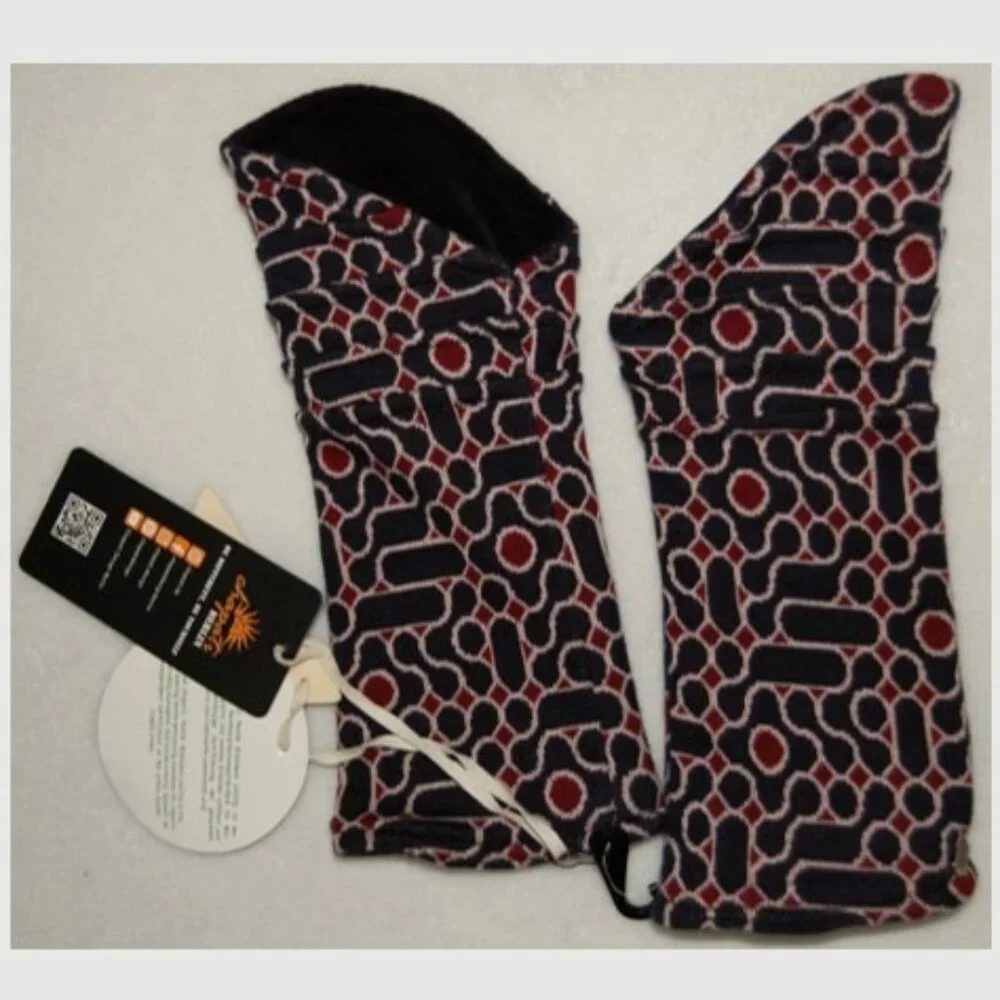 Chapati Berlin, Organic Cotton Velvet Fingerless Gloves, Reversible, Women OS